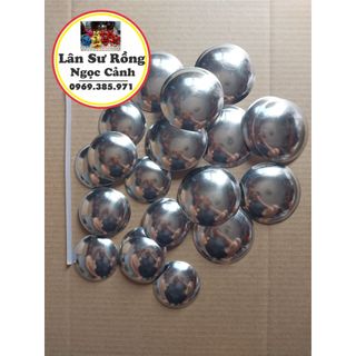 Trán lân sư rồng inox 7cm 9cm phụ kiện lân sư rồng
