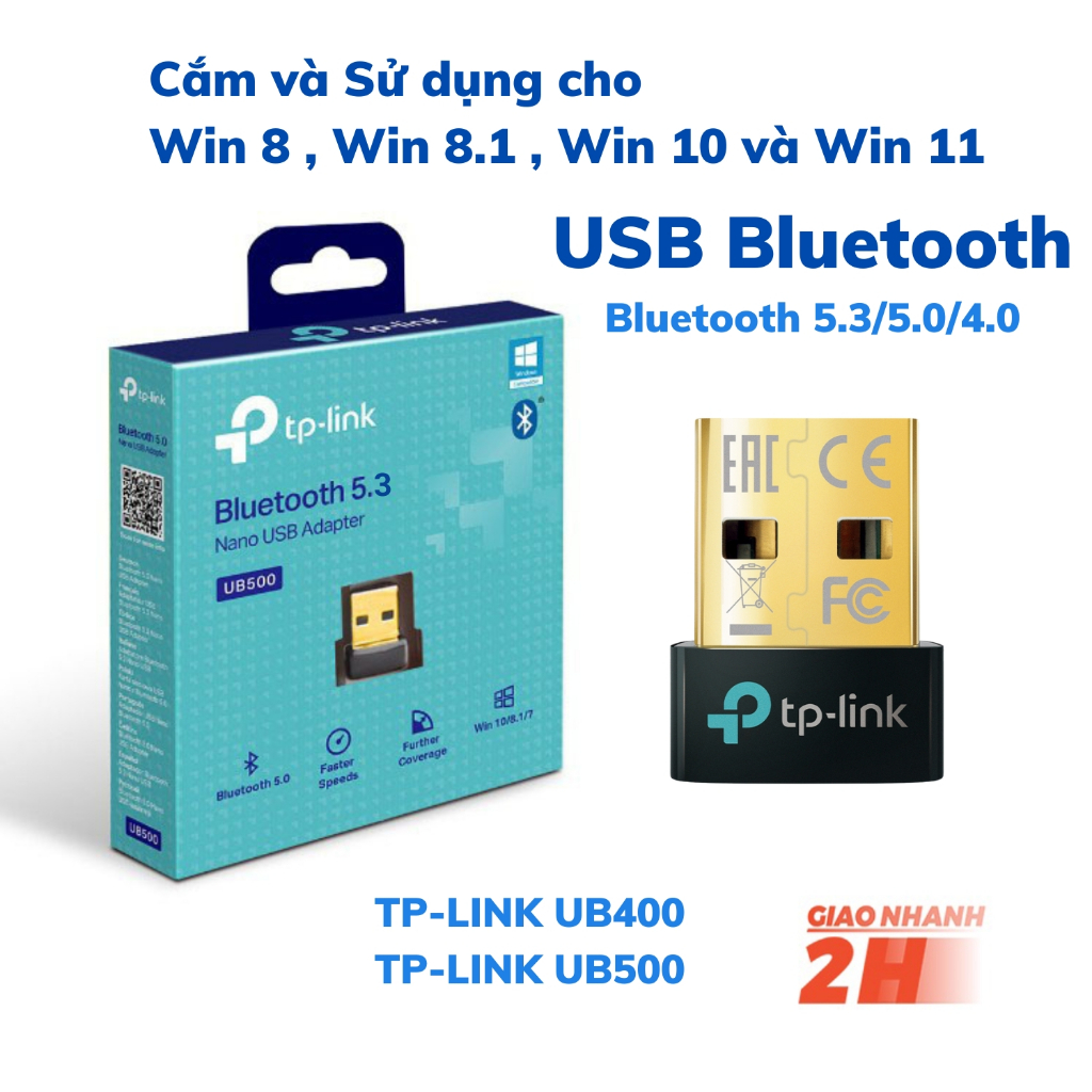 Usb bluetooth TP-Link 5.3 5.0 UB500 UB400 bộ chuyển đổi bluetooth USB nano - Hàng chính hãng