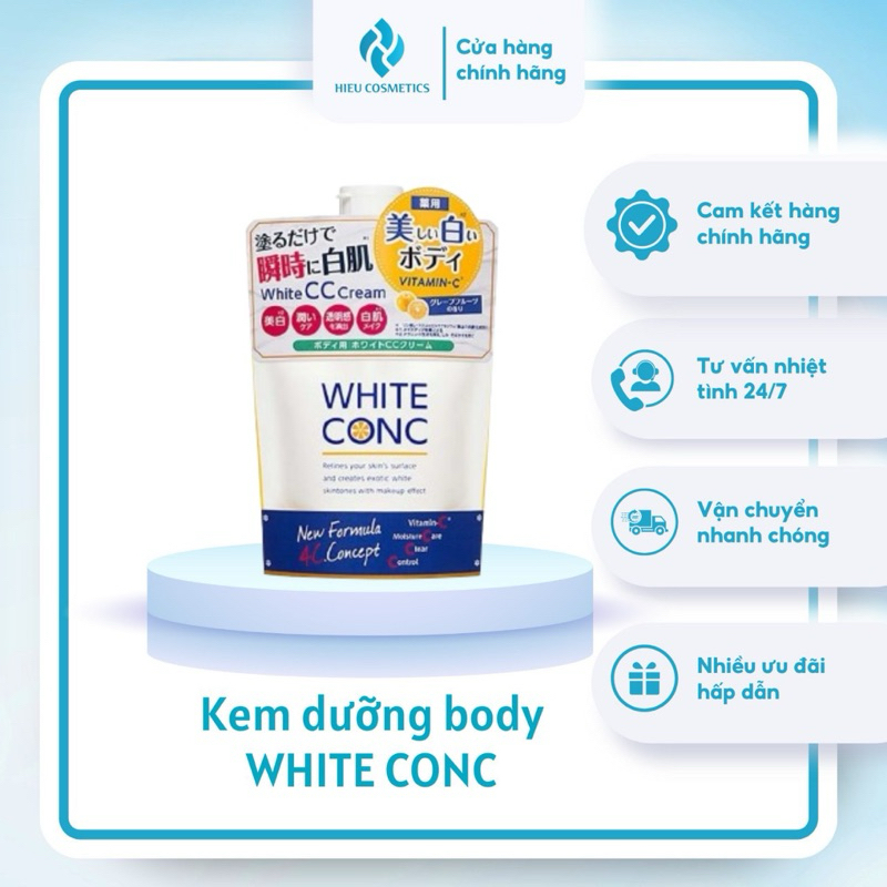 Kem dưỡng trắng da body White Conc 200g