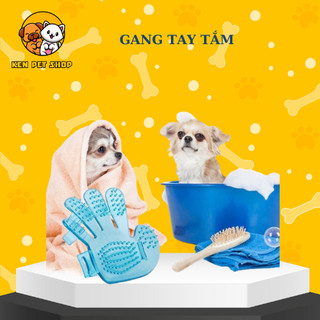 Găng tay tắm massage, loại bỏ lông rụng cho chó mèo
