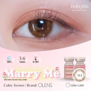 Kính áp tròng nâu cam MARRY ME BROWN chính hãng OLENS | HSD 3-6 tháng | Lens cận | LENSFORGIRLSS