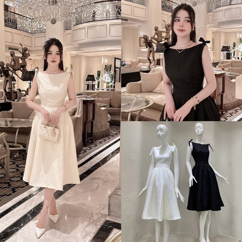 👗 ĐẦM XOÈ GẤM NƠ VAI <ảnh thật ở cuối>