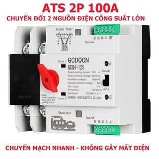 Cầu dao đảo chiều tự động ats 2p 100a/ gcq4-125 220v, bộ chuyển nguồn ats - chuyển nguồn nguồn không mất điện