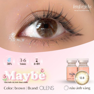 Kính áp tròng nâu ánh vàng MAYBE BROWN chính hãng OLENS | HSD 3-6 tháng | Lens cận | LENSFORGIRLSS