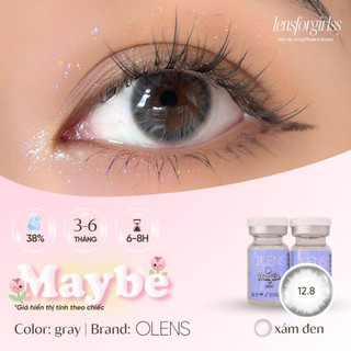 Kính áp tròng xám đen MAYBE GRAY chính hãng OLENS | HSD 3-6 tháng | Lens cận | LENSFORGIRLSS