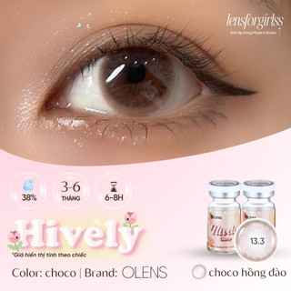 Kính Áp Tròng hồng đào HIVELY CHOCO chính hãng Olens | HSD 3-6 tháng | Lens cận