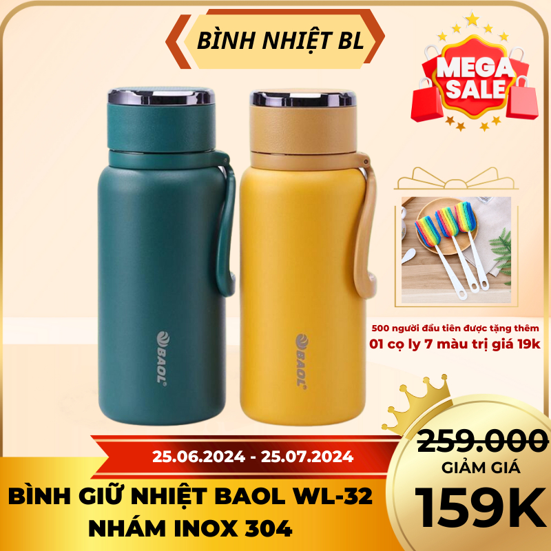 Bình giữ nhiệt l491500ml TBNGOOD bình nước inox sơn nhám chống xước giữ nhiệt lạnh tốt có dây treo hàng chuẩn