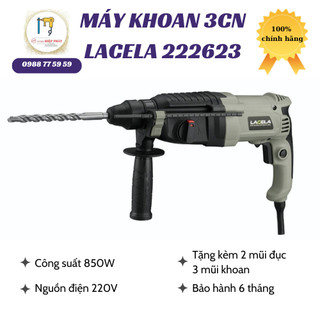 Máy khoan bê tông 3 chức năng chính hãng Lacela 222623 ruột đồng bao khỏe