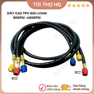 Bộ 3 dây nạp gas dùng cho các loại gas r22 r134 r410 r32 dài 1m2 và 1m8 hãng tpv