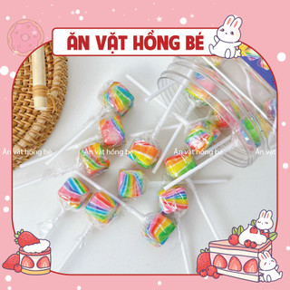 Kẹo mút cầu vồng vuông size lớn / kẹo mút hương trái cây , đồ ăn vặt ngon cho bé