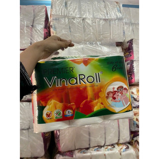 Lốc 6 cuộn giấy vệ sinh vinaroll không lõi