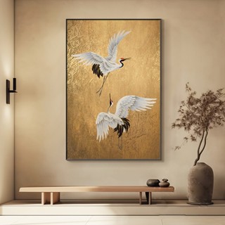 Tranh canvas treo tường Tùng hạc diên niên, tranh phong thủy treo phòng khách, phòng làm việc, phòng trà - Printek