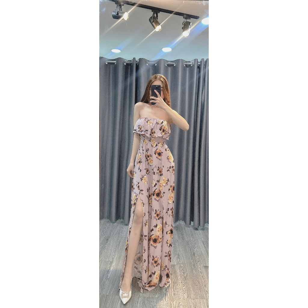 ĐẦM MAXI HOA XẺ TÀ F21