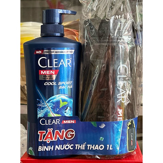 DẦU GỘI SẠCH GÀU BẠC HÀ MÁT LẠNH CLEAR MEN 630G TẶNG BÌNH NƯỚC THỂ THAO