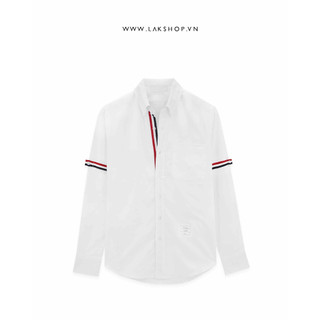 Áo Sơmi TB White Cotton Oxford Grosgrain Armband Shirt (Bản Đẹp)