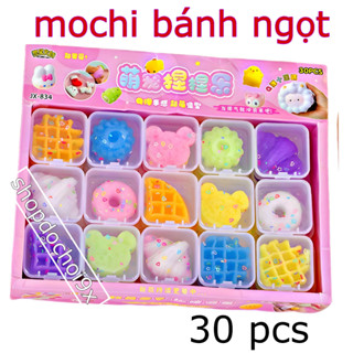 Khay 30 hộp mochi hình bánh chiếc bánh ngọt , có hộp nhựa đựng
