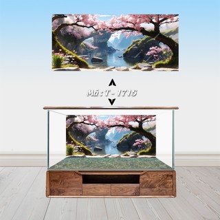 Tranh 3d bể cá cảnh mẫu tranh thủy sinh - tranh bể cá sẵn keo dán - tặng kèm bộ dụng cụ dán