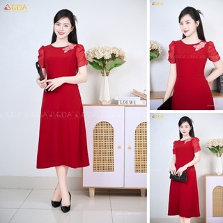Đầm xòe nữ cao cấp gda collection chất mango hàn, mềm mịn, che khuyết điểm, co dãn, thoáng mát