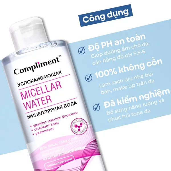 Nước tẩy trang Compliment Micellar Water 400ml tt làm sạch sâu cho mọi loại da