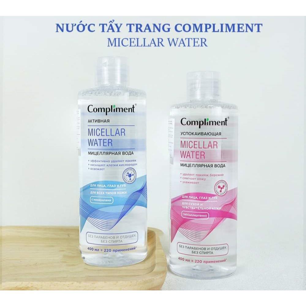Nước tẩy trang Compliment Micellar Water 400ml tt làm sạch sâu cho mọi loại da