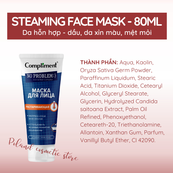 Mặt nạ đất sét Compliment No Problem Face Mask làm sạch sâu, giảm mụn, se khít lỗ chân lông 80ml