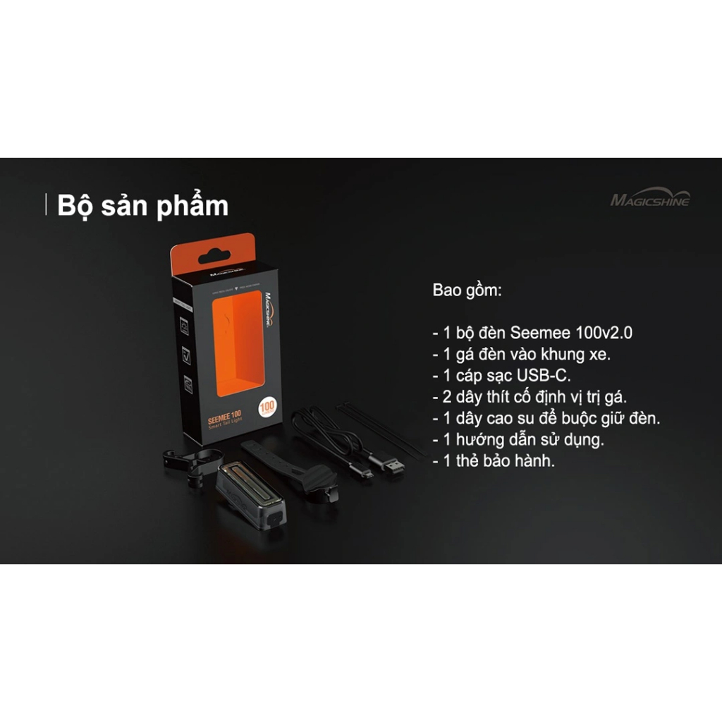 Đèn hậu xe đạp MAGICSHINE SEEMEE 100 V2.0 độ sáng 100 lumen pin 800mAh - SEEMEE 100 V2.0