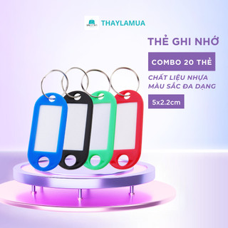 Combo 20 thẻ đánh dấu phân loại,thẻ ghi nhớ gắn móc chìa khóa,móc khoá nhiều màu giúp bạn phân loại rõ ràng