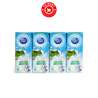 Lốc 4 hộp sữa tiệt trùng Cô Gái Hà Lan Dutch Lady có đường/ socola/dâu 180ml