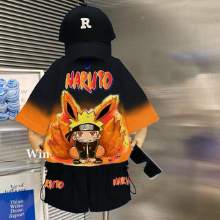 [size 12kg-65kg] Bộ thun cotton Naruto in nổi cho bé