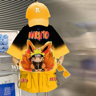 [size 12kg-65kg] Bộ thun cotton Naruto in nổi cho bé