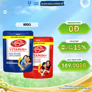 Sữa tắm Lifebuoy Bảo vệ khỏi vi khuẩn 800gr/1.1kg (Túi/Chai)