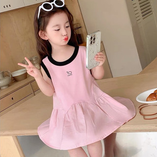 Váy cho bé gái sát nách mặc hè mát mẻ in chữ systna từ 8kg đến 18kg