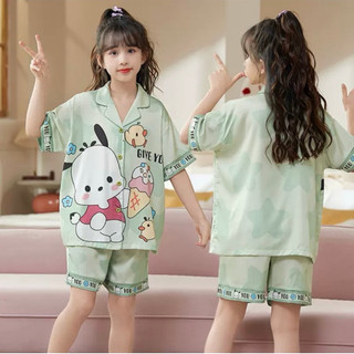 Đồ bộ mặc nhà cộc tay bé gái pijama chất vải lụa cao cấp siêu mềm, mượt