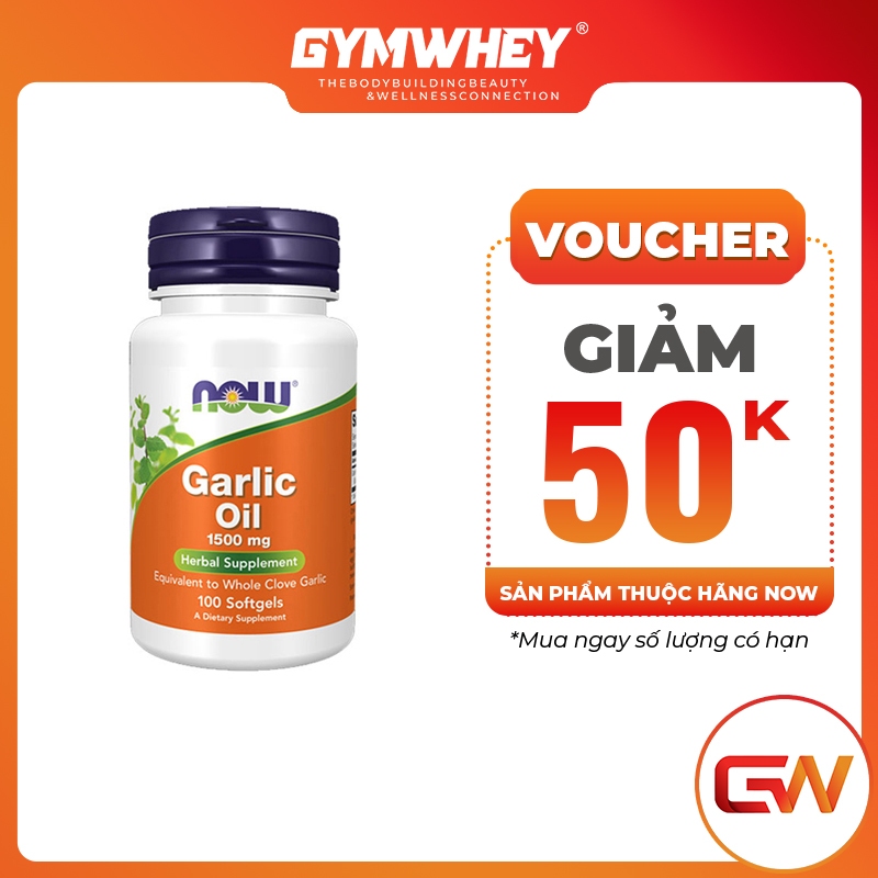 NOW GARLIC OIL 1500MG Viên Dầu Tỏi Chống Lão Hóa Hỗ Trợ Tăng Sức Đề Kháng