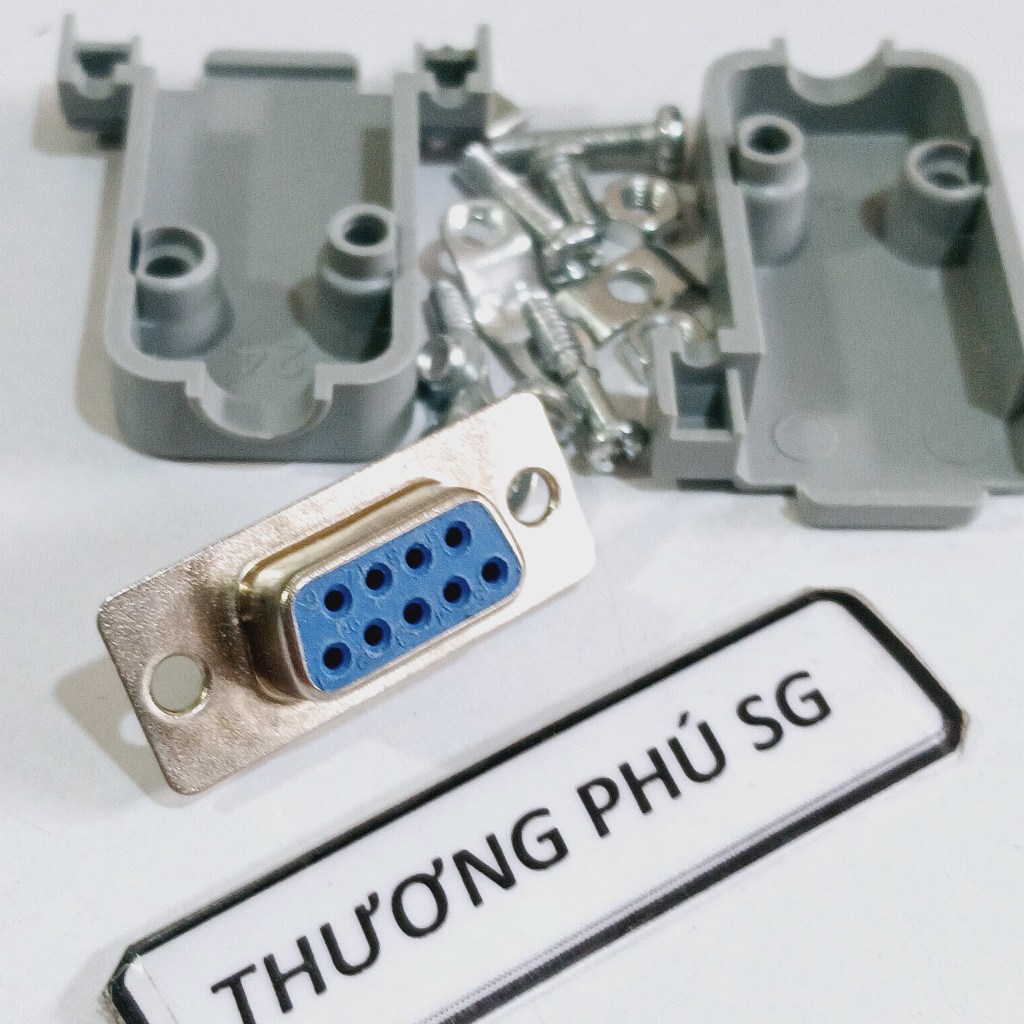 Đầu hàn Com 9 (DB9) / Com 9 Lổ Cái (DB9F - 9M Lổ Cái) (Bao gồm võ nhựa)
