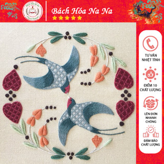 Bộ Dụng Cụ Thêu Tranh Chữ Thập Thủ Công -kit Nguyên liệu tự thêu tay cơ bản Handmade DIY HOA VÀ CHIM-bách hóa na