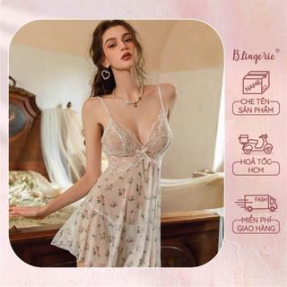 Váy ngủ nữ hai dây dễ thương - b.lingerie