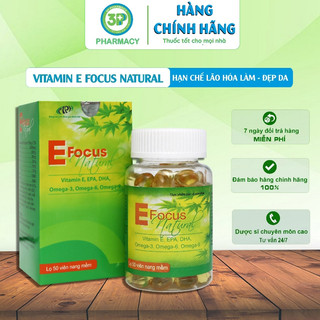 Viên uống vitamin e E FOCUS NATURAL hạn chế quá trình lão hóa da ngăn ngừa nếp nhăn, da sáng (50v)