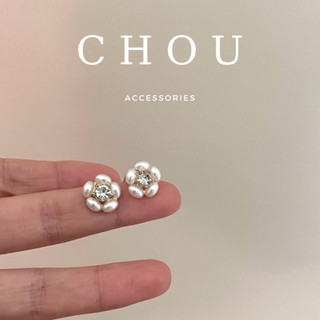 Bông tai, khuyên tai đính đá ngọc hoa | chou accessories |
