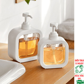 Chai chiết dầu gội sữa tắm trong suốt, hộp đựng nước rửa tay, nước rửa bát đa năng 300ml, 500ml