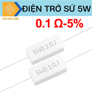Điện trở công suất 0.1 ohm 5w điện trở sứ 5w sai số 5%, điện trở 0.1 ohm