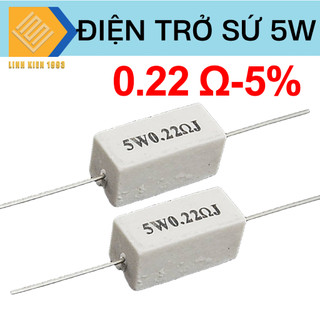 Điện trở công suất 0.22 ohm 5w điện trở sứ 5w sai số 5%, điện trở 0.22 ohm