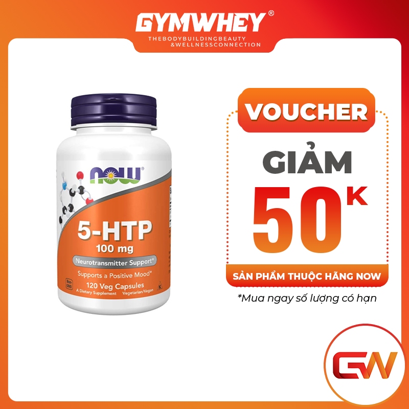 NOW 5-HTP 100MG Giảm Căng Thẳng, Nâng Cao Chất Lượng Giấc Ngủ