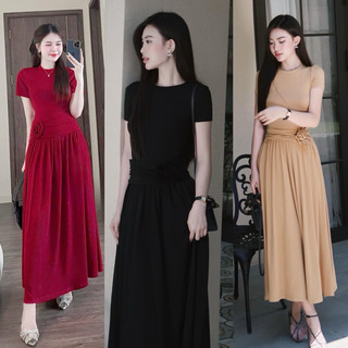 Đầm maxi dự tiệc đi biển hoa hồng xinh sang chuẩn dáng xoè bồng bềnh MILA DRESS