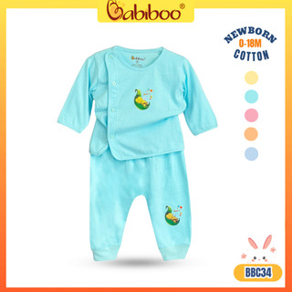 Bộ dài tay cho bé trai, bé gái BABIBOO chất cotton mềm thoáng và thấm hút mồ hôi - BBC34