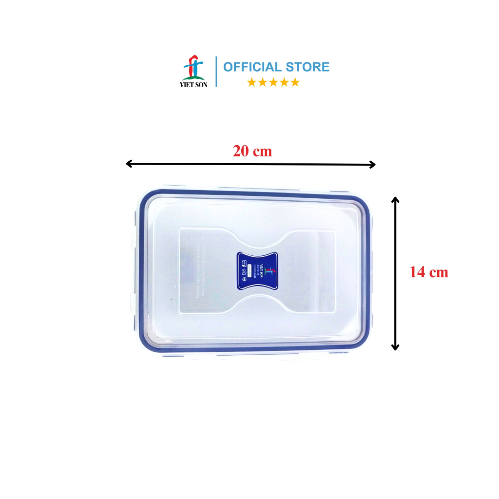 Hộp Đựng Thực Phẩm Việt Son 2400ml Nắp Khóa 4 Cạnh Kín Hơi