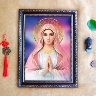 Tranh Đức Mẹ Maria gồm khung 38x50cm y ảnh
