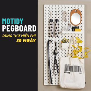 Giá kệ Pegboard để đồ, dụng cụ treo tường không cần khoan đục, thích hợp cho văn phòng, hành lang, nhà bếp, phòng tắm