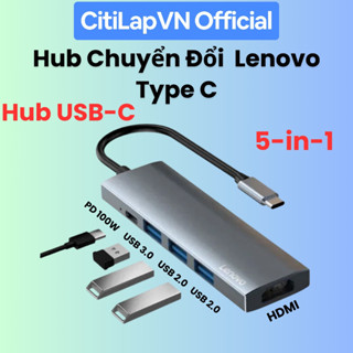 HUB USB đa năng LENOVO Type C 5IN1 - Cổng chuyển đổi Type C sang PD 100W/ USB 3.0 / USB 2.0 / HDMI 4K 30Hz