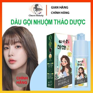 Dầu Gội Phủ Màu Thảo Dược Nâu Hạt Dẻ Helloii Buble Dầu Gội Nhuộm Tóc Phủ Bạc Thảo Dược Tại Nhà - CLAURA BEAUTY 